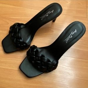 New Square open toe ~ Woven mule